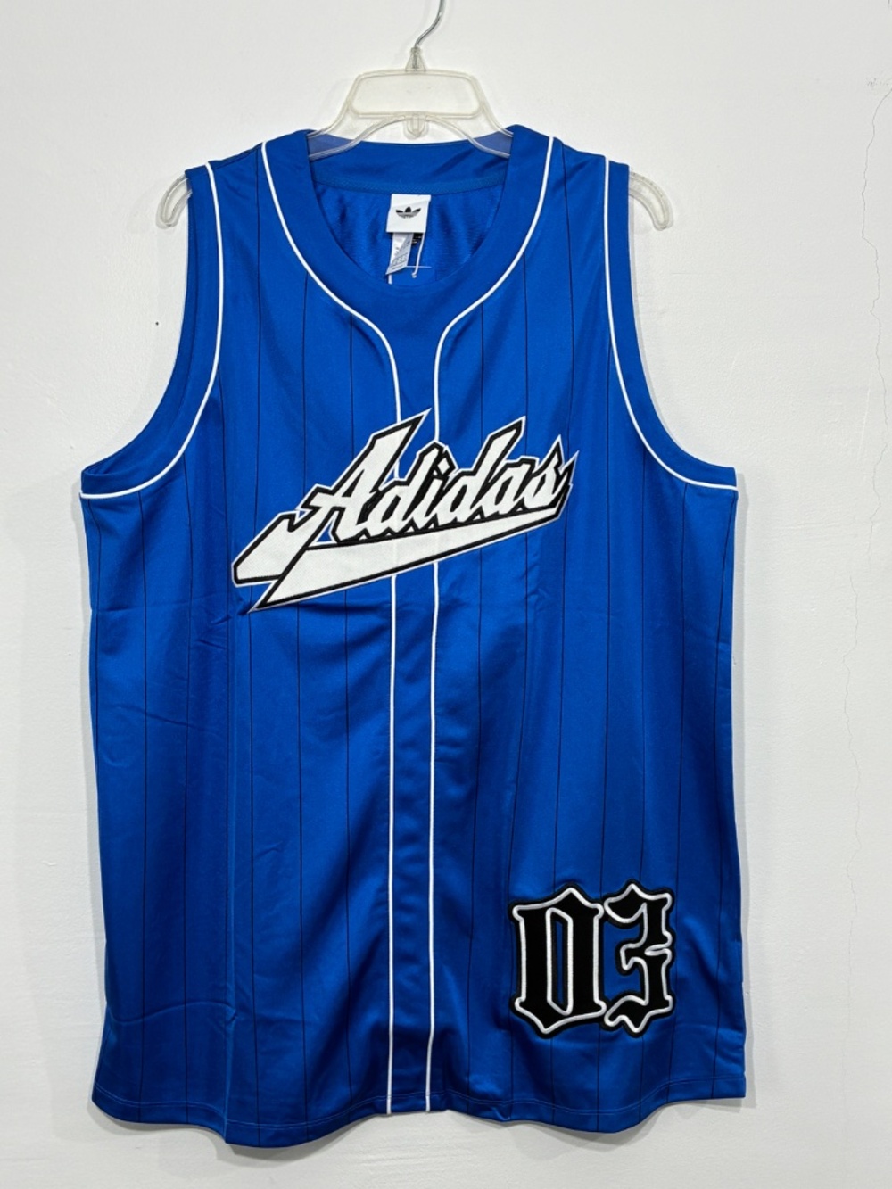adidas Originals XL Blue Satin Pinstripe Jersey Dress KC6280 Sporty Glam NWT - Picture 5 of 13